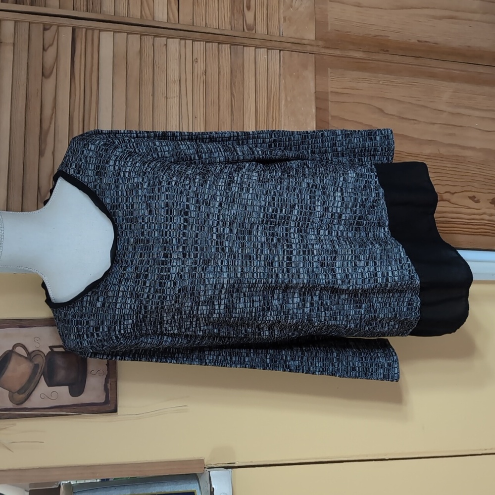 Simply Vera Vera Wang Black and Gray Knit Asymmetrical Sweater Top XL